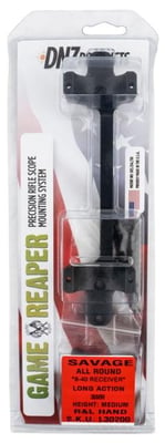 DNZ Game Reaper Scope Mount/Ring Combo Matte Black Savage Round Receiver W/8-40 L30200 810037212242