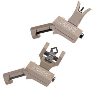 Troy Tritium 45deg Flip Up Offset Sight Set, M4 Front & Dioptic Rear, FDE, One Size, SSIG-45S-MDFT-TR SSIG45SMDFTTR
