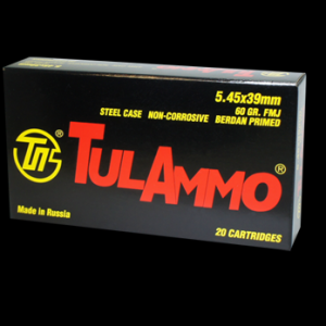 Tula 5.45x39 Ammo 60 Grain FMJ Steel Cased 20 rds/box - TA545390 TA545390