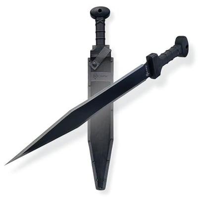 REAPR Meridius 25 Full‑Tang Double‑Edged Sword with Nylon Sheath, Black Oxide 420 Stainless Steel 810064854217
