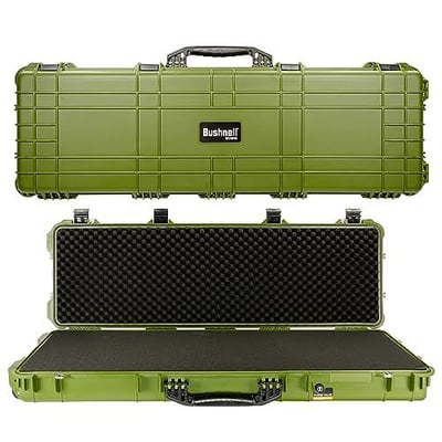 Bushnell 44 Inch Large Hard Rifle Case, Waterproof, Shock Proof, and TSA Ready (OD Green/ Black/ Tan) BN00008