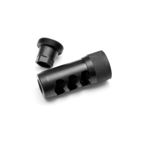 Area 419 Hellfire Self Timing Muzzle Brake, 223/6mm, 1/2-28, Black Nitride, 419HF-BN-6MM-1228