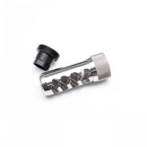 Area 419 Sidewinder Magnum Self Timing Muzzle Brake, 338 cal, 5/8-24, Raw Stainless, 419-SW-338-SS-5824