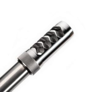 Area 419 Hellfire Match Muzzle Brake, 6mm, 5/8-24 Threads, Raw Stainless, 419HFMAT-SS-6-5824