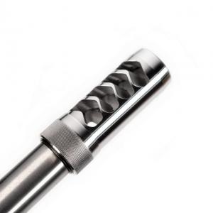Area 419 The Hellfire Match Self-Timing Muzzle Brake, 6.5mm, 5/8-24 Threads, Raw Stainless, 419HFMAT-SS-6.5-5824 419HFMATSS655824