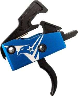 TRYBE Defense V2 Single Stage Drop-In Trigger, AR-15, Curved, 3.5-4lb Pull Weight, Blue, TRGCURAR15V2-BLU 810089412157