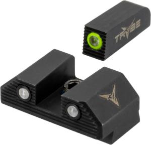TRYBE Defense High Glow 3-Dot Tritium Night Sights for Glock 17/19/22/23/24/26/27/33/34/35/37/38/39/42/43 & SIG P320/P365, Standard, Black, 3DTS-ST 3DTSST