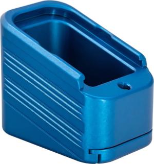 TRYBE Defense Magazine Extension Base Pad, Glock 17/17L/19X/22/34/45, 9mm/.40 S&W, 4/5-Round, Blue, MAGEXTG174/5-BL-5RD