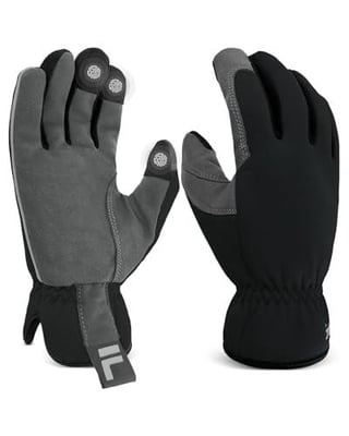 FJDZ SAFETY Men’s High Dexterity Winter Work Gloves,Thermal Warm Cold Weather Gloves for Riding,Driving,Farming, Outdoor Jobs Snow Shoveling (Black,X-Large) 