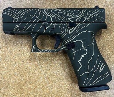 Shark Coast Tactical Customized Glock 43X, SCC-43X "Topography, Green/Tan", 9mm 