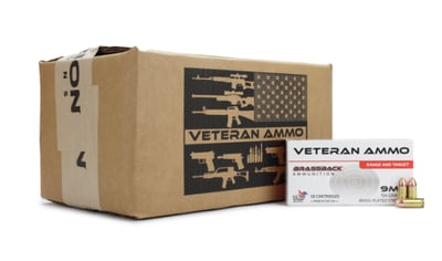 Hyperion Munitions Veteran Ammo 9mm 124 Gr FMJ Brass Plated Steel Casing 1000 Rounds - $202.82 after Code: WINTER5 HMBX-9-124-BPSTEEL