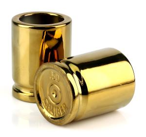 Caliber Gourmet Shot Glasses Gold 50 Caliber Ceramic 