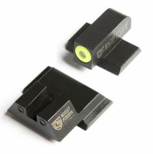 Night Fision Perfect Dot Night Sight Set w/Front, U Rear, Yellow Front w/Green Tritium, Black Rear w/Green T, Fits Smith & Wesson M&P/M&P M2.0/SD9 VE/SD40 VE Mo, SAW-201-007-YGZG SAW201007YGZG