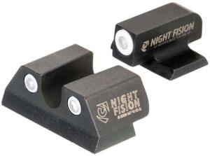 Night Fision Standard Height Night Sight Set, FN 509, White Front Ring, U Notch White Rear Rings, FNH-101-007-WGWG