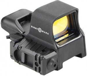 Sightmark Ultra Dual Shot 1x24mm 4 Pattern MOA Reticle Pro Spec NV QD Red Dot Sight, CR1632 Battery, Black, SM14003