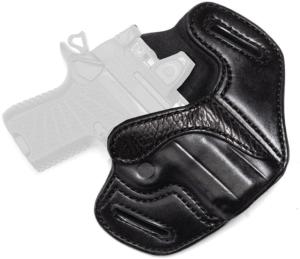 Wilson Combat Optic Ready Cowhide Leather Outside the Waistband Holster w/ Rail, Wilson Combat EDC SFX9/X9s, Right, Black, OR9SBLSR15R