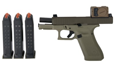 GLOCK G45 MOS 9mm 4.49" 17rd Pistol, Debo Green w/ Aimpoint ACRO Optic PA455S204NODGAC