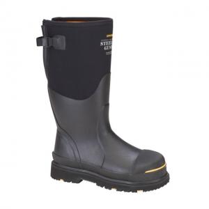 Dryshod Steel-Toe Adjustable Gusset Work Boot, Black/Yellow, 15, STG-UH-BK-015 STGUHBK015