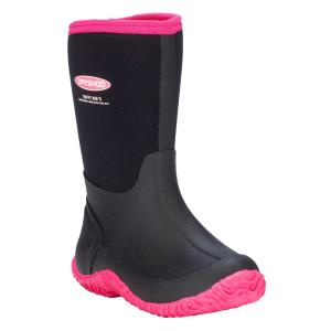 Dryshod Youth Tuffy Sport Waterproof Mid Top Pull On Boots - Black/Pink 5 TUF-KD-PN-500