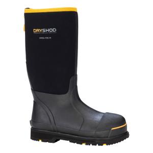 Dryshod Men's Protective Steel Toe Waterproof Pull On Boots - Black/Yellow 6 STT-UH-BK-006