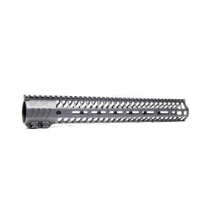 SLR 14.87 inch HELIX M-LOK .308 Low Profile Handguard w/Full Top Rail, Black, 308L-HELIX14.87ML-F