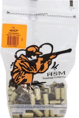 HSM BRASS 45 ACP ONCE FIRED UNPRIMED 100 COUNT HSM-45ACP-RTL