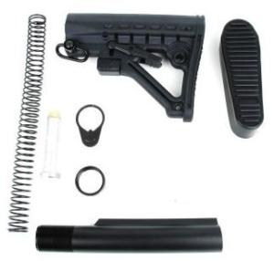 Tacfire AR15 Commercial Buffer Tube Kit w/6 Position Stock & Buttpad, Black MAR051