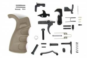 Tacfire AR15 Lower Parts Kit w/Enhanced Pistol Grip, Tan, LPK02USA-T