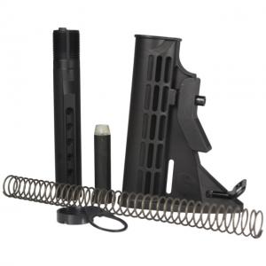 JE Machine Tech Buffer Tube Receiver Extension & Advanced Adjustable Stock Combo, AR-15/ AR-10, Mil-Spec, 6-Position, Anodized, Black, PS-ST2B+PS-BTM Combo