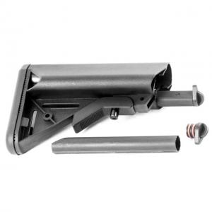 JE Machine Tech Buffer Tube Receiver Extension & Gen III SOPMOD Stock Combo, AR-15/ AR-10, Mil-Spec, 6-Position Buffer, Black, PS-ST7B+PS-BTM Combo
