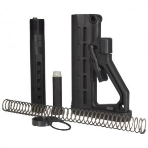 JE Machine Tech Buffer Tube Receiver Extension & Skeletonized A-Frame Stock Combo, AR-15/ AR-10, Mil-Spec, 6-Position Buffer, Black, PS-ST8B+PS-BTM Combo