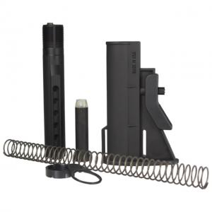 JE Machine Tech Buffer Tube Receiver Extension & CQB Micro Stock, AR-15/ M4, Mil-Spec, 6-Position Buffer, 4-Position Stock, Black, PS-ST9B+PS-BTM Combo