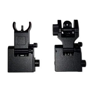 JE Machine Tech AR15 45 Degree Aluminum Offset Flip-Up Gun Sights, Black, One size, TS-PS25B TSPS25B
