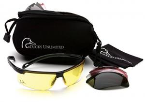 Ducks Unlimited Shooting Glasses Kit with 4 Interchangeable Lenses-Neoprene Storage Case Included DUCAB2