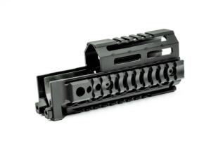 Midwest Industries AK Alpha Series Quad Rail Handguard, 6.0in, Black, MI-AK-ALPHA-QR-6