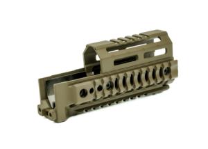Midwest Industries AK Alpha Series Quad Rail Handguard, 6.0in, Magpul FDE, MI-AK-ALPHA-QR-6-FDE