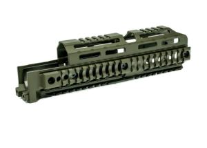 Midwest Industries AK Alpha Series Quad Rail Handguard, 10.0in, Magpul ODG, MI-AK-ALPHA-QR-10-ODG MIAKALPHAQR10ODG