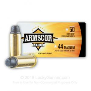 44 Magnum - 240 Grain Lead SWC Cowboy Action - Armscor USA - 400 Rounds FAC44M-1N