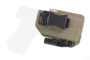 FDO Industries The Pyre Lightbearing IWB Kydex Holster for Glock 19/19X/32/45 w/Olight PL-Mini 2 w/claw and Optic cut, Flat Dark Earth, 2130
