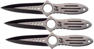 Renegade Tactical Steel G4 Stryker Triple Set Thrower Knives, Silver RT129
