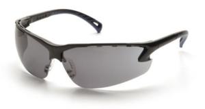 Pyramex Venture 3 Safety Glasses, Black Frame, Gray Lens, SB5720D SB5720D
