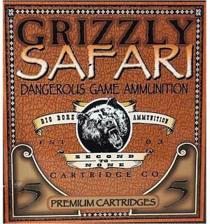 Grizzly Cartridge Safari 450 Rigby  Ammo 500 Grain Solid Round Nose Lead Free Box of 5 815152012135 Free Shipping with $100 