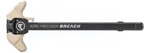 Aero Precision AR15 Breach Ambi Charging Handle w/Small Lever, Black/Tan Anodized, APRA700120C