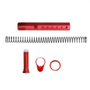 Tiger Rock Six Position Mil-Spec Buffer Tube Kit, AR-15 M4, Red, Small, ST007MR 815757025806