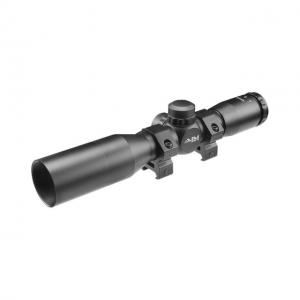 AIM Sports Inc 4X32 Compact Mil-Dot Scope w/Rings & Sunshade, Black, JTM432B-S