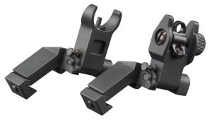 Aim Sports 45 Degree Low Profile AR Flip Up Sights Aluminum Black 815879018472
