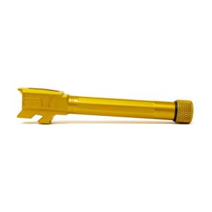 Faxon Firearms Match Straight Fluted Pistol Barrel, Glock, Glock 48, 9mm, 1-10 Twist, 1/2x28, TiN PVD, GB910N48SGQ-T-TIN