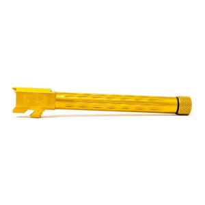 Faxon Firearms Gen 5 Match Pistol Barrel w/ Patented Flame Fluting, Glock, Glock 34, 9mm, 1-10 Twist, 1/2x28, TiN PVD, GB910N345LGQ-T-TIN GB910N345LGQTTIN
