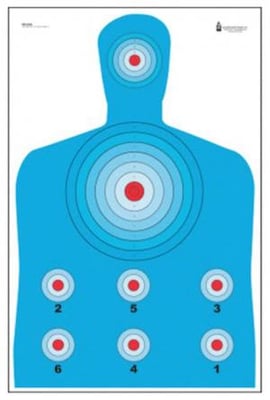 Action Target B-27 High Visibility Fluorescent Modified Target, 100 Pack, Blue/Red/Black, PR-CQ1 816506025702