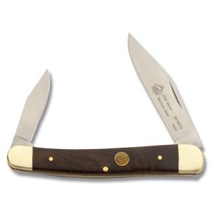 Puma SGB Senior 4.25" with Jacaranda Wood Handles and German 440A Stainless Steel Plain Edge Blades Model 6416572